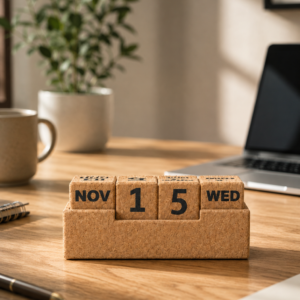 Cork Minimalistic Desk Calendar