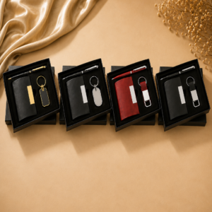 Card Holder, Pen & Keychain Gift Set (3-in-1)