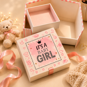It's A Baby Girl Gift Box – Empty Mockup