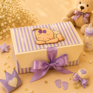 Lavender Sleeping Baby Girl Box