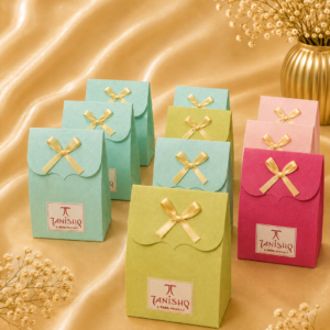 Scalloped Bow Favour Pouches-(4x2.5)