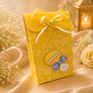Yellow Floral "Baby Carriage" Favor Box