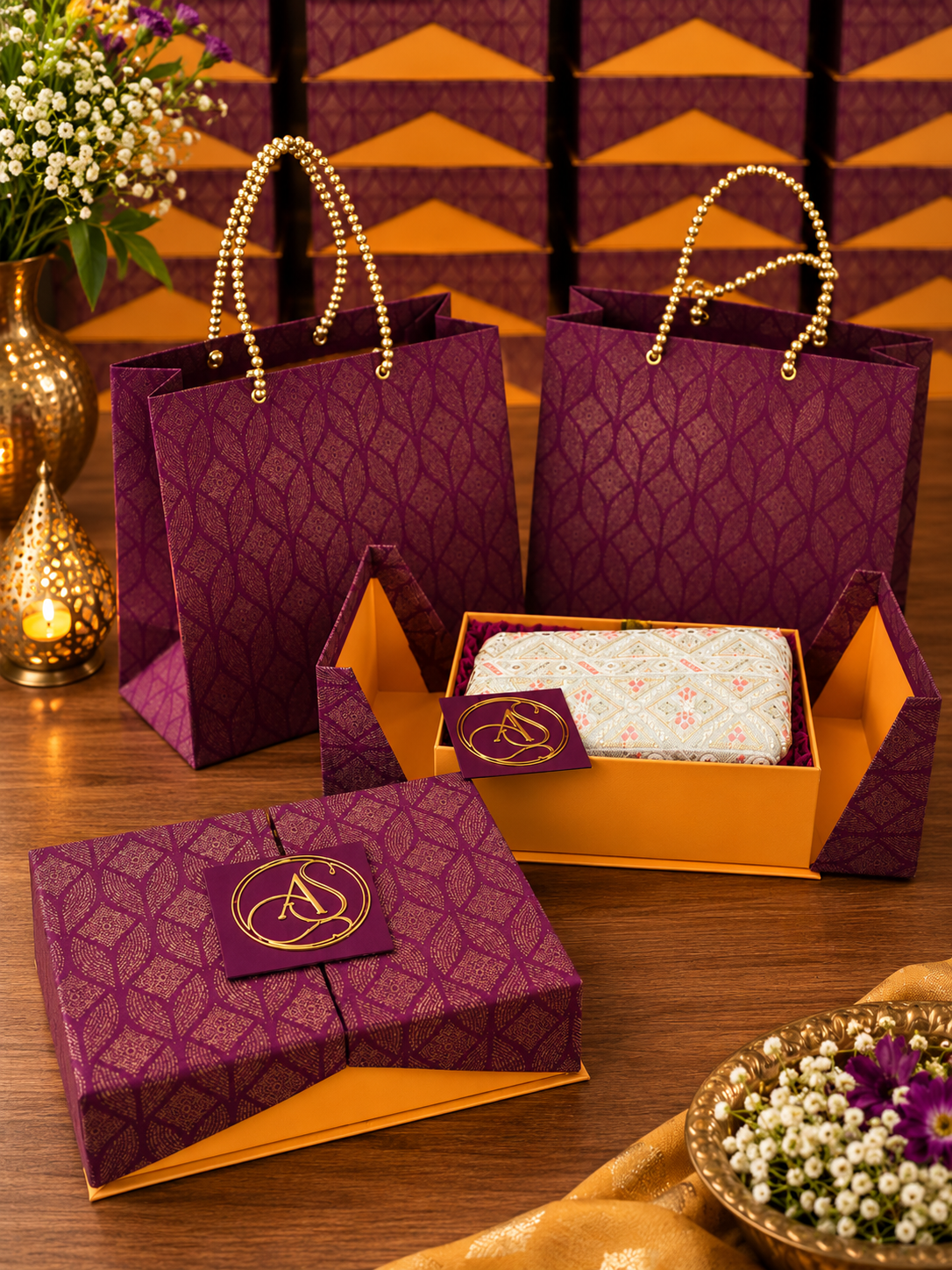 Premium Festive Gift Box & Bag Set