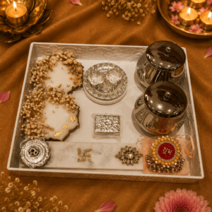 Royal Silver Shubh Diwali Festive Gift Tray