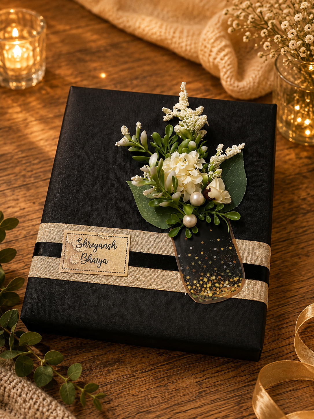 Noir Gold Floral Luxury Gift Box
