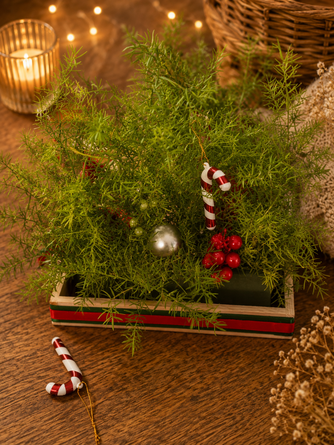 Festive Christmas Greenery Planter