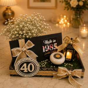 40th Birthday Black & Gold Luxury Gift Hamper
