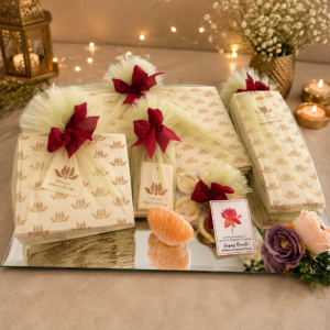 Elegant Lotus Diwali Gift Bags Set