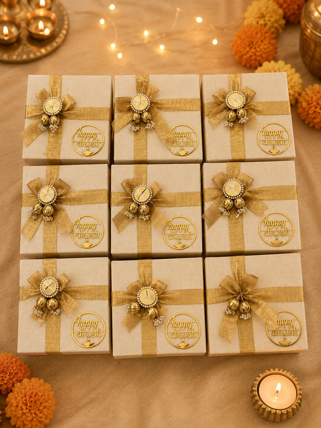 Golden Ribbon Diwali Celebration Gift Box