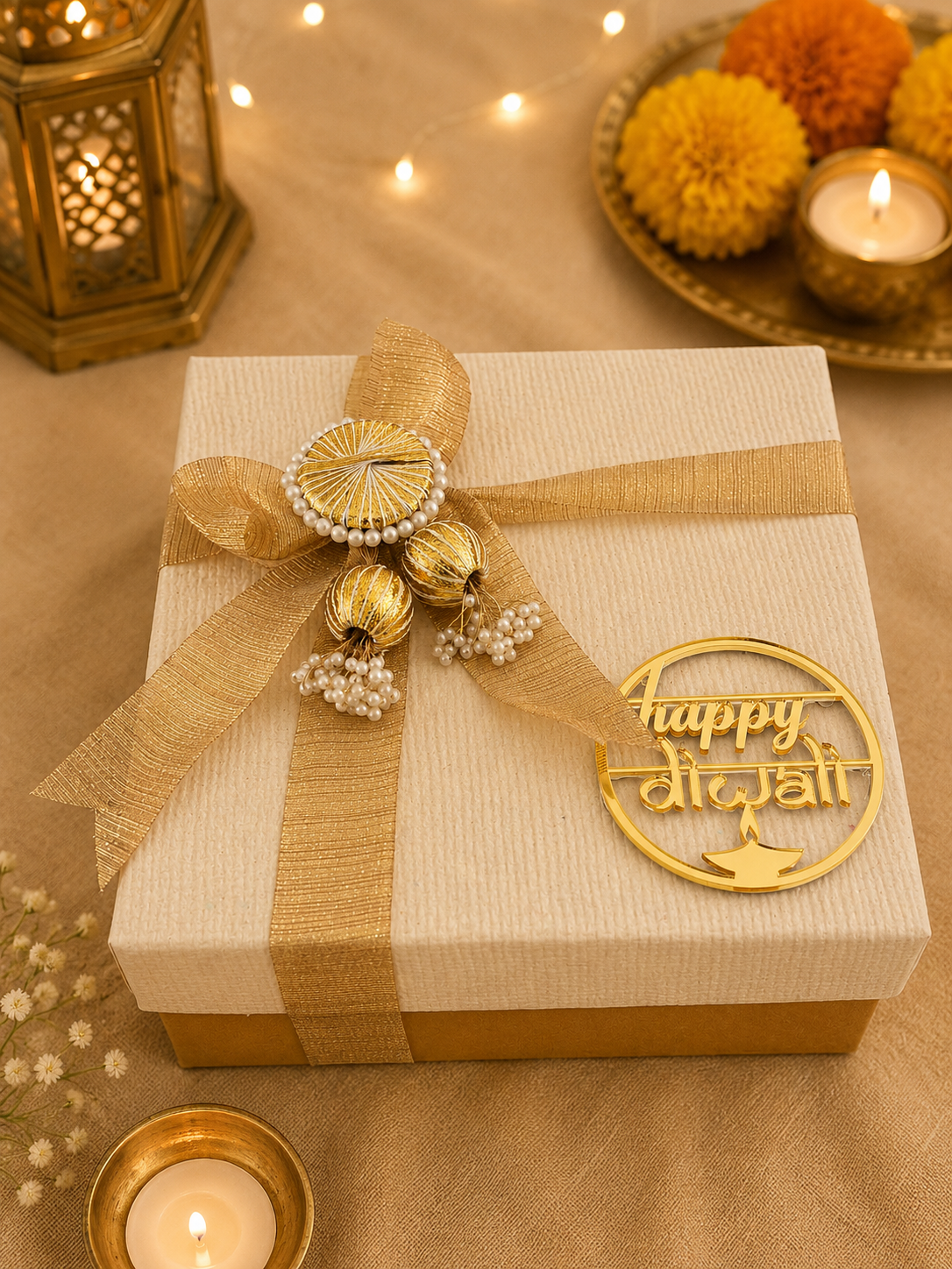 Golden Ribbon Diwali Luxury Gift Box