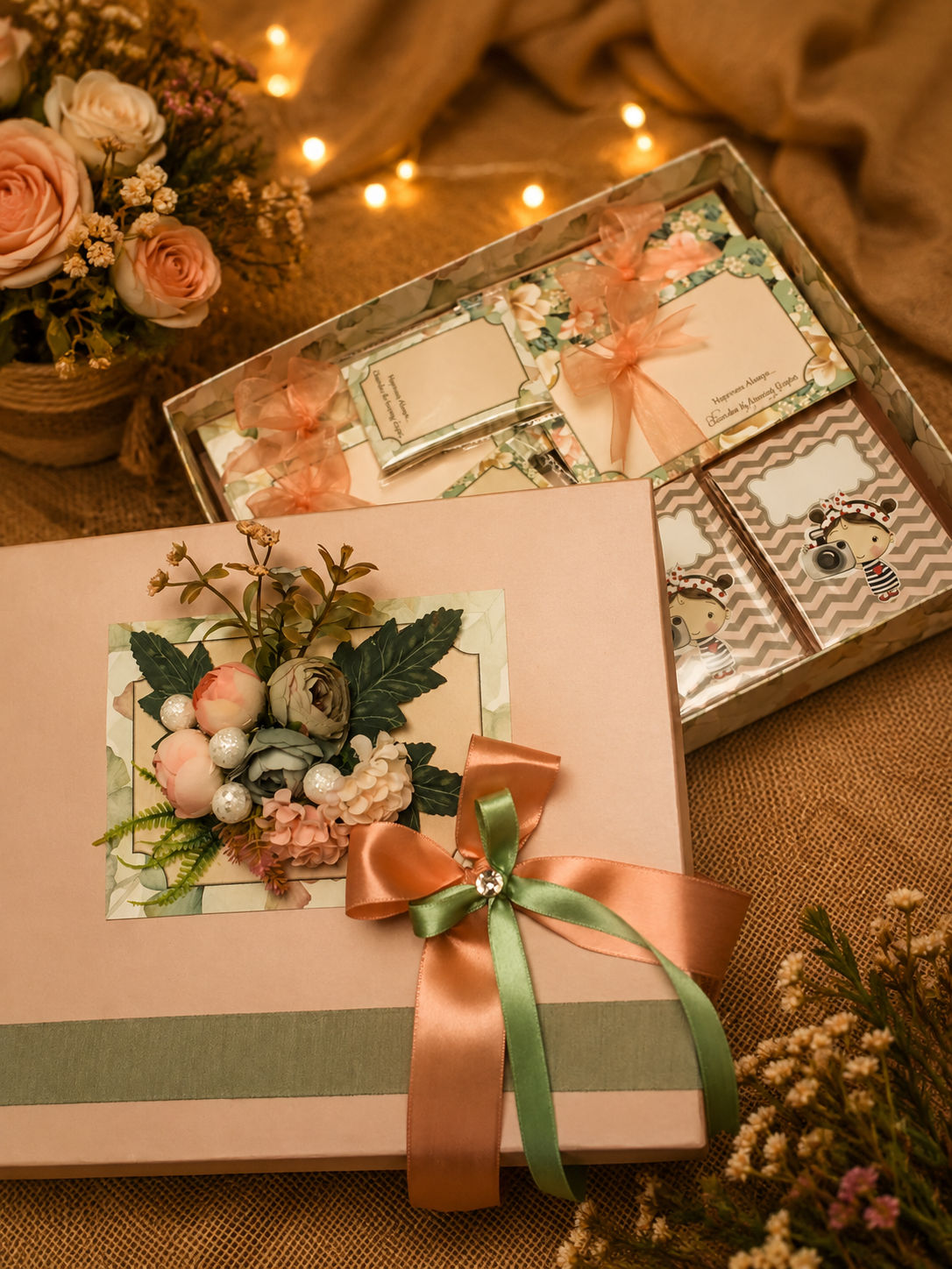 Elegant Floral Luxury Wedding Invitation Box