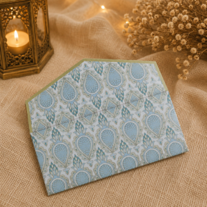 Elegant Blue Paisley Money Envelope