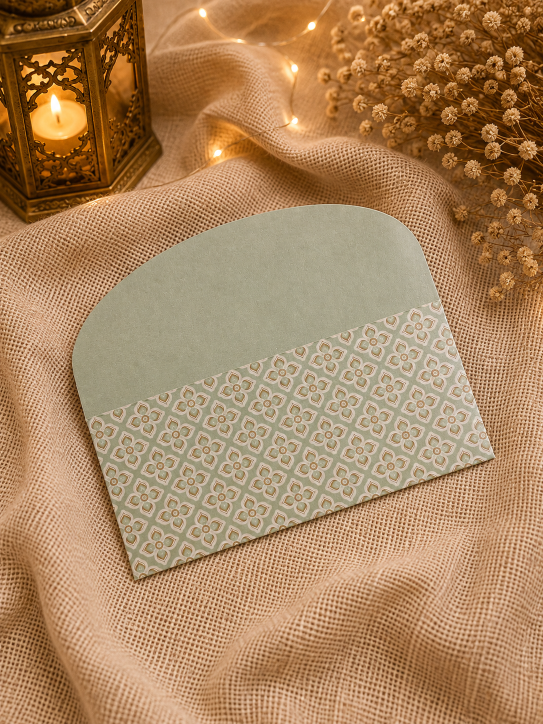 Sage Green Floral Handmade Gift Envelope