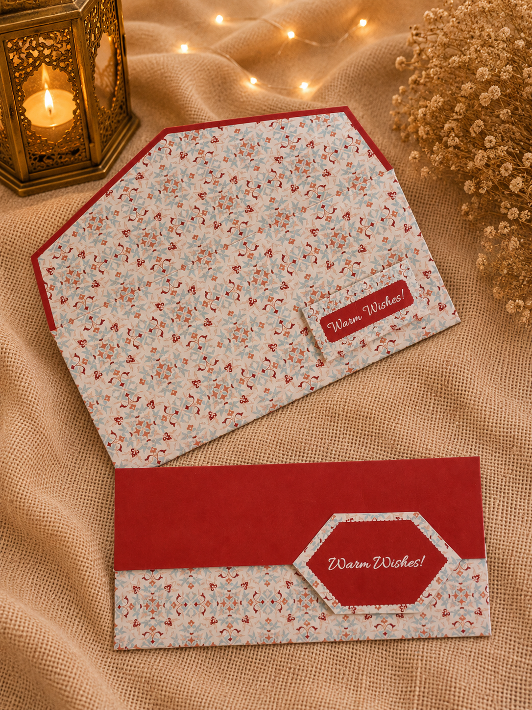 Red & Floral Handmade Gift Envelope Set