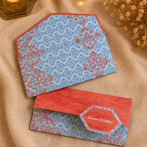Blue & Red Floral Handmade Gift Envelope