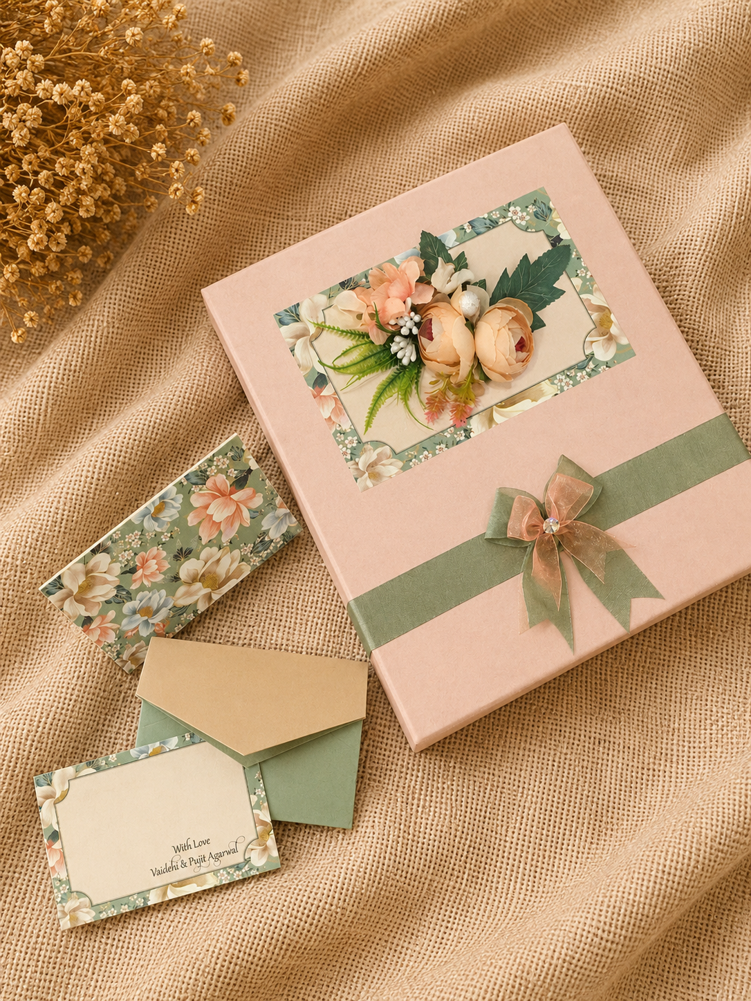 Floral Handmade Gift Box & Envelope Set
