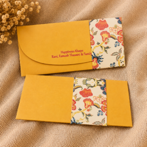 Mustard Floral Personalized Money Envelope
