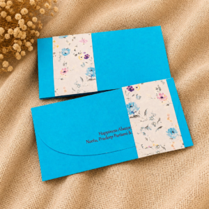 Turquoise Floral Personalized Money Envelope