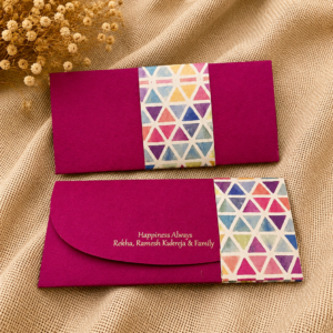 Magenta Geometric Personalized Money Envelope