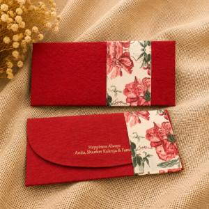 Red Floral Personalized Money Envelope