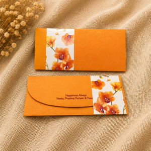 Orange Floral Money Envelope – Handmade