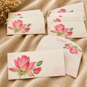 Pink Lotus Floral Money Envelopes – Set