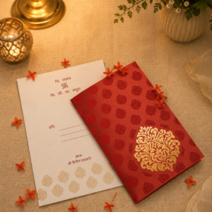 Royal Red & Gold Traditional Wedding Invitation