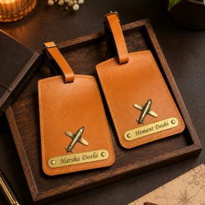 Personalized Leather Luggage Tag Set